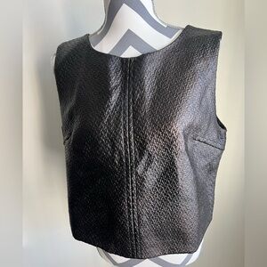 Textured Banana Republic Top - Black - Size Petite Large